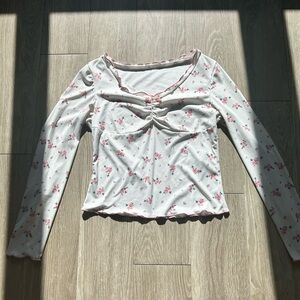 Elegant Floral Long Sleeve Top